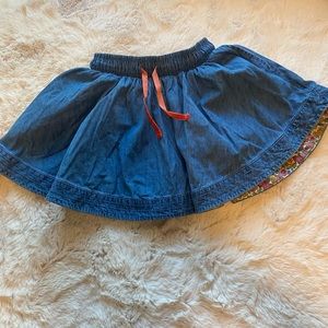 Mini Boden Layered Denim Twirl Skirt Size 6-7Y